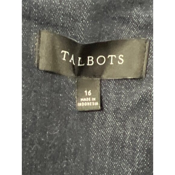 Talbots  Denim Blazer Jacket Size 16 Gold Button Detail  Business Office Career - Picture 4 of 12